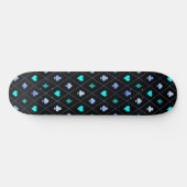 ダイヤモンドハートスペードクラブトランプパターン スケートボード (横)