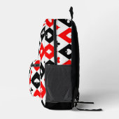 ダイヤモンドハートスペードクラブトランプパターン プリントバックパック (右)