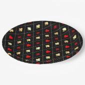 ダイヤモンドハートスペードクラブトランプパターン ペーパープレート (アングル)