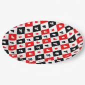 ダイヤモンドハートスペードクラブトランプパターン ペーパープレート (アングル)