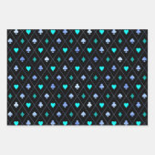 ダイヤモンドハートスペードクラブトランプパターン ラッピングペーパーシート (正面2)