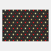 ダイヤモンドハートスペードクラブトランプパターン ラッピングペーパーシート (正面3)