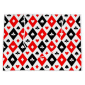 ダイヤモンドハートスペードクラブトランプパターン ラージペーパーバッグ (正面)