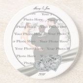 ダイヤモンドハートス結婚ホワイトのコースター コースター (正面)