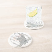 ダイヤモンドハートス結婚ホワイトのコースター コースター (側面)