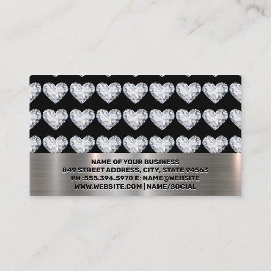 ダイヤモンドハートパターン | 割引名刺 名刺 (裏面)