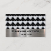 ダイヤモンドハートパターン | 割引名刺 名刺 (正面)