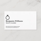 ダイヤモンドハートパターン | 結婚リングや輪 名刺 (裏面)