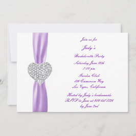 ダイヤモンドハートパープルバチェロレッテ招待状 招待状
