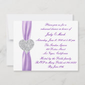 ダイヤモンドハートパープルリハーサルディナー招待状 招待状 (正面)