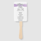 ダイヤモンドハートパープル結婚式 プログラムファン ハンドファン (正面)