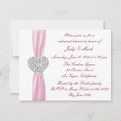 ダイヤモンドハートピンクリハーサルディナー招待状 招待状 (正面)