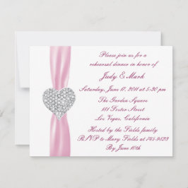 ダイヤモンドハートピンクリハーサルディナー招待状 招待状