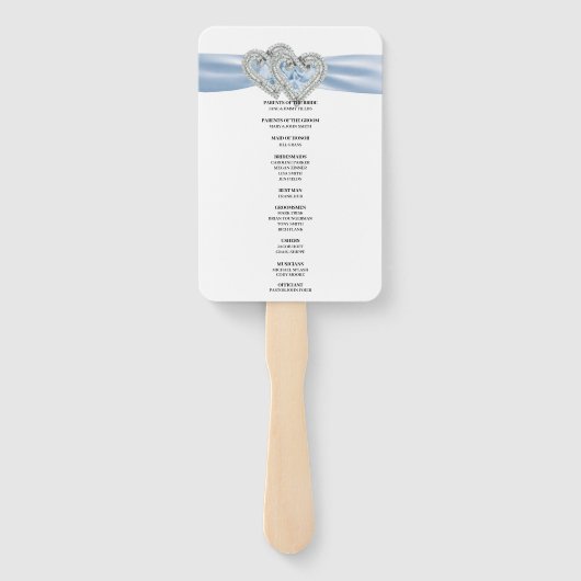 ダイヤモンドハートブルー結婚式 プログラムファン ハンドファン (裏面)