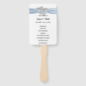 ダイヤモンドハートブルー結婚式 プログラムファン ハンドファン (正面)