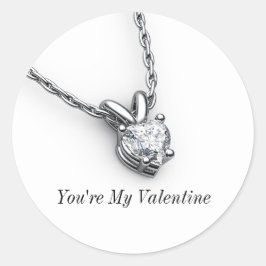 ダイヤモンドハートペンダントステッカー ラウンドシール