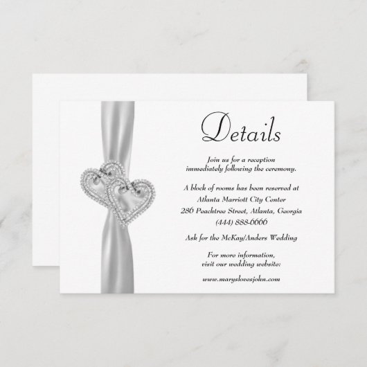 ダイヤモンドハートホワイトリ結婚ボンの詳細 エンクロージャーカード (正面/裏面)