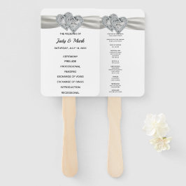 ダイヤモンドハートホワイト結婚式 プログラムファン ハンドファン