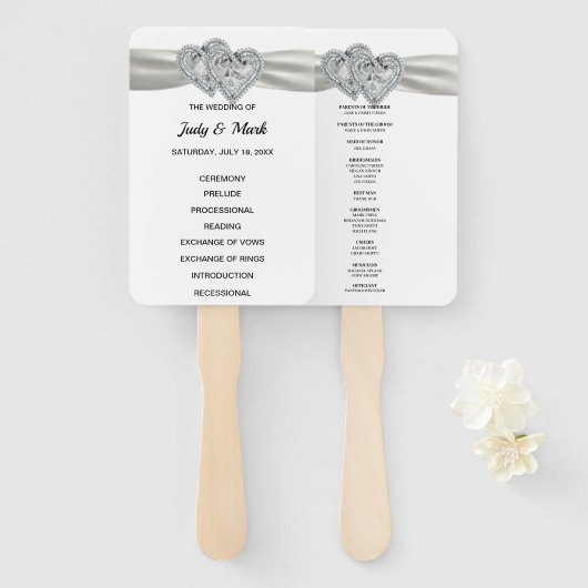 ダイヤモンドハートホワイト結婚式 プログラムファン ハンドファン