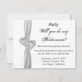 ダイヤモンドハートホワ結婚イトの花嫁カード 招待状 (正面)