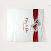 ダイヤモンドハートレッドリ結婚ボンの背景 タペストリー (正面(横))