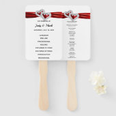 ダイヤモンドハートレッド結婚式 プログラムファン ハンドファン (正面&裏面)