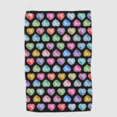 ダイヤモンドハート水彩柄かわいいパステルガーリー ゴルフタオル (正面)