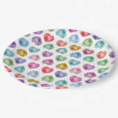 ダイヤモンドハート水彩柄かわいいパステルガーリー ペーパープレート (アングル)