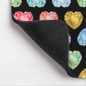 ダイヤモンドハート水彩柄かわいいパステルガーリー マウスパッド (コーナー)