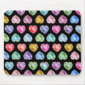 ダイヤモンドハート水彩柄かわいいパステルガーリー マウスパッド (正面)