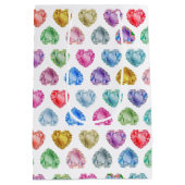 ダイヤモンドハート水彩柄かわいいパステルガーリー ミディアムペーパーバッグ (裏面)