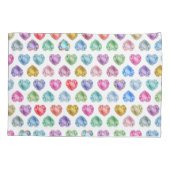 ダイヤモンドハート水彩柄かわいいパステルガーリー 枕カバー (裏面)