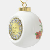 ダイヤモンドハート金ゴールドクリスマスセラミックオーナメント セラミックボールオーナメント (右)