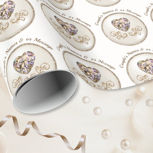 ダイヤモンドハート, オーダーメイド ウェディング ラッピングペーパー