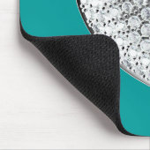 ダイヤモンドハート-ティール(緑がかった色)bg マウスパッド (コーナー)