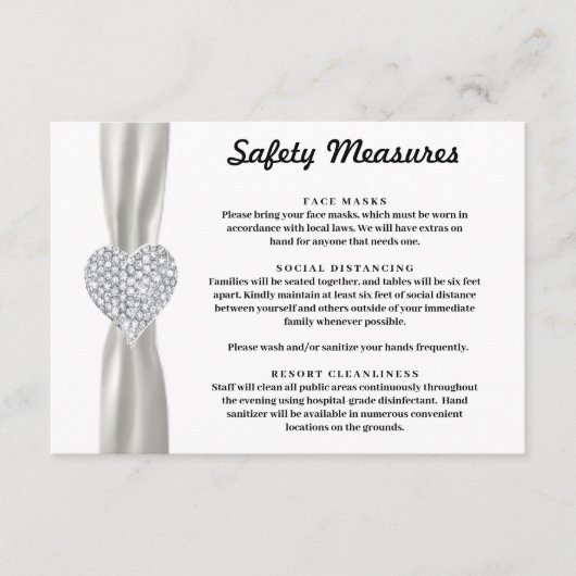 ダイヤモンドハート ホワイトリボン 安全対策 エンクロージャーカード (正面)