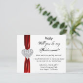 ダイヤモンドハート レッドウェディング ブライズメイド カード (スタンド正面)