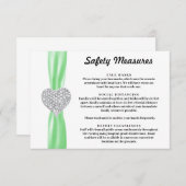 ダイヤモンドハート 緑リボン 安全対策 エンクロージャーカード (正面/裏面)