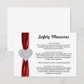 ダイヤモンドハート 赤いリボン 安全対策 エンクロージャーカード (正面/裏面)