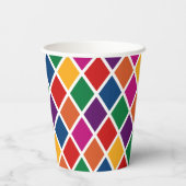 ダイヤモンドハーレクインパターン小紙カップ 紙コップ (裏面)