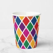 ダイヤモンドハーレクインパターン小紙カップ 紙コップ (左)