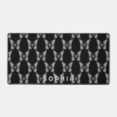 ダイヤモンドバタフライパターはっきりしたン、ブラックの名前 デスクマット (正面)