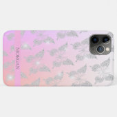 ダイヤモンドバタフライパターン、DIY名、グラデーション色 Case-Mate iPhoneケース (裏面(横))