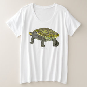 ダイヤモンドバックテラピン(白) - 女子用プラスサイズTシャツ プラスサイズTシャツ