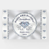 ダイヤモンドバナー、パーソナライズされた誕生日バナー 横断幕 (横)