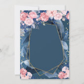 ダイヤモンドバラフレームネイビーブルー卒業パーティー 招待状 (裏面)