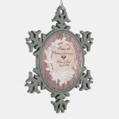 ダイヤモンドバラ金ゴールドパンプキ結婚ン10周年 スノーフレークピューターオーナメント (左)