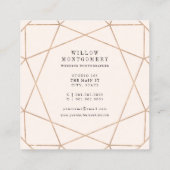 ダイヤモンドバラ金ゴールド宝石の幾何学的スタイリッシュ写真 スクエア名刺 (裏面)