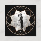 ダイヤモンドバラ金ゴールド宝石の幾何学的スタイリッシュ写真 スクエア名刺 (正面)