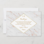 ダイヤモンドバラ金ゴールド結婚大理石の感謝 サンキューカード (裏面)